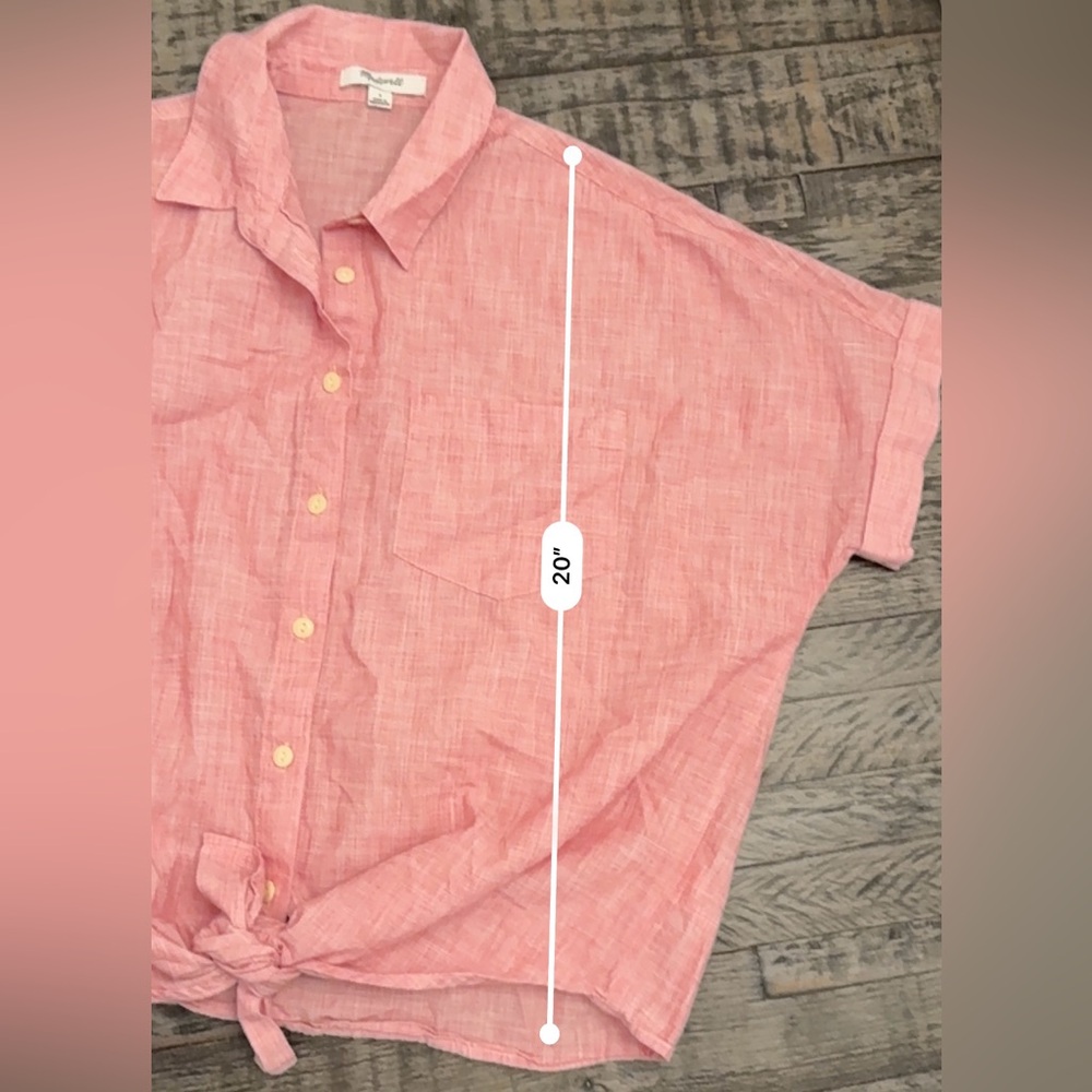 Madewell Short Sleeve Tie Front Top - Picture 5 of 5